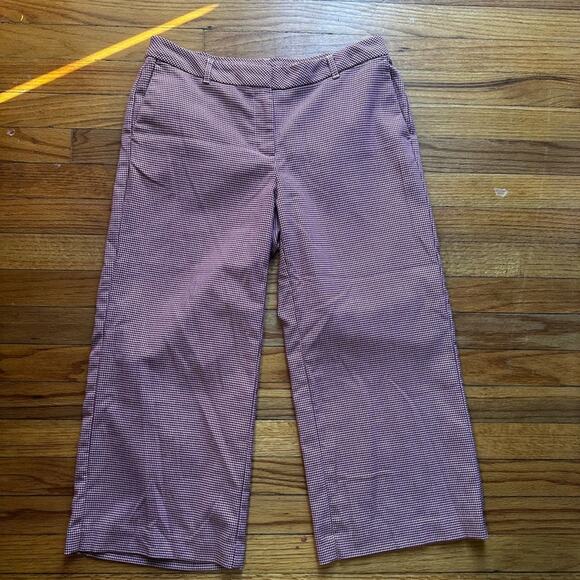 J.Jill Petite Houndstooth Cropped Wide-Leg Pants – Red & White, Size 10P - Picture 2 of 8